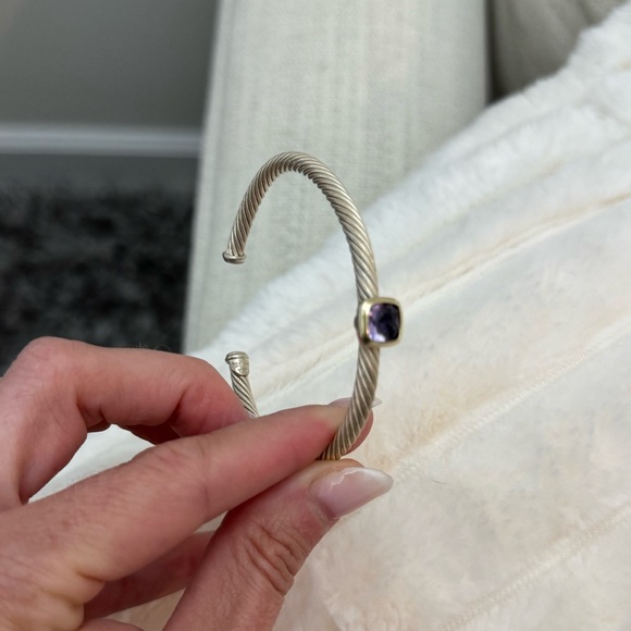 DAVID YURMAN Sterling Silver Amethyst 4mm Noblesse Cable Bracelet - Picture 3 of 15